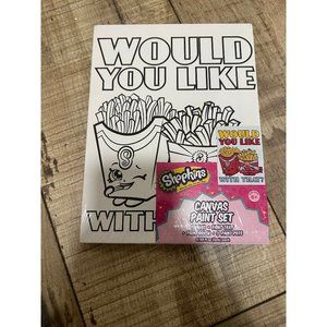 Shopkins "Would you like fries with that" Canvas Paint Set Bullseyes Playground